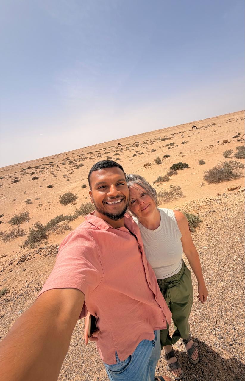 Megan and Ahmed together in the Egyptian desert